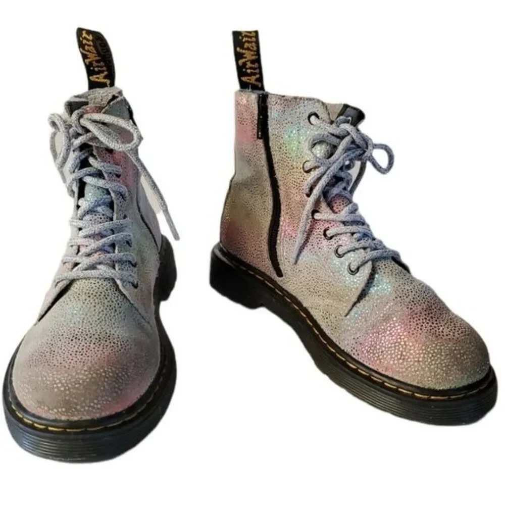 Dr Martens Doc's DM's Doc Marten's Pascal Boots Iridescent GIRLS Youth Kids 2